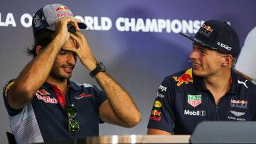 Carlos Sainz y Max Verstappen, en Austria 2017.