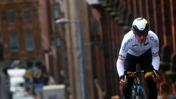 Iván García Cortina, en los Mundiales de ciclismo de Glasgow.