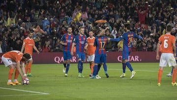 26/04/17 PARTIDO PRIMERA DIVISION
FC barcelona - Osasuna
gol de Mascherano de penalti alegria 6-1