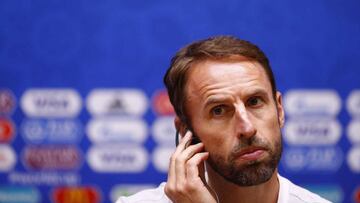 Soccer Football - World Cup - England News Conference -  Kaliningrad Stadium, Kaliningrad, Russia - June 27, 2018  England manager Gareth Southgate during news conference REUTERS/Fabrizio Bensch