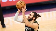 Ricky Rubio, durante el partido de la NBA que ha enfrentado a Oklahoma City Thunder y a Minnesota Timberwolves.