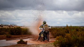 UNSPECIFIED, BOLIVIA - JANUARY 09: Pablo Quintanilla of Chile and Husqvarna Rally Racing Team rides a FR 450 Rally Husqvarna bike in the Elite ASO during stage seven of the 2017 Dakar Rally between La Paz and Uyuni on January 9, 2017 at an unspecified location in Bolivia. (Photo by Dan Istitene/Getty Images)