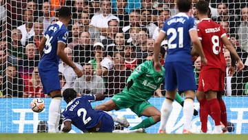 Luis Díaz opened the scoring for Liverpool, who were pegged back by Axel Disasi’s equaliser for an improving Chelsea at Stamford Bridge.