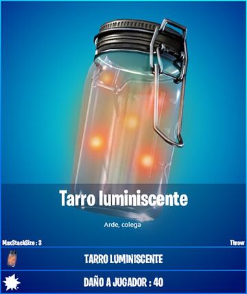 Datos del tarro luminiscente