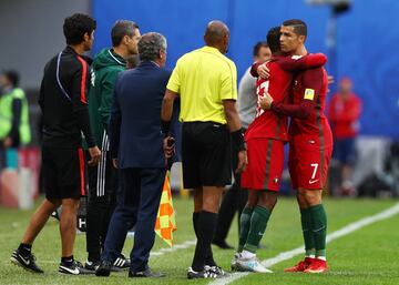 Cristiano Ronaldo fue sustituido por Nani en el minuto 66.