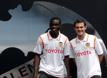 Sunny y Mata, en la presentacin de ambos jugadores con el Valencia. 