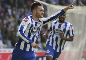 Lucas celebra el 2-1.