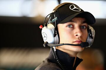 George Russell del equipo Mercedes de Fórmula 1 durante los entrenamientos previos  al Gran Premio.