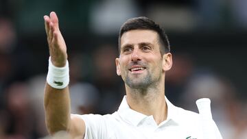 Serbian Novak Djokovic after winning in the third round at Wimbledon.