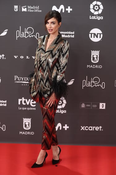 La actriz Paz Vega posa a su llegada a la 10ª edición de los Premios Platino del cine Iberoamericano.