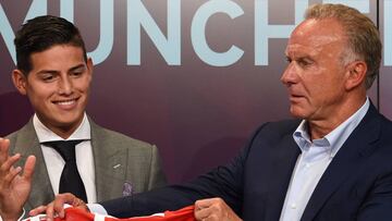 James Rodríguez en su llegada a Bayern Múnich en 2017