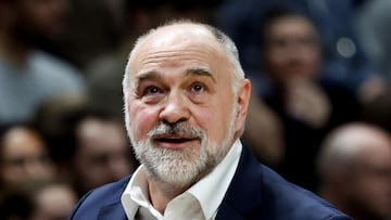 Pablo Laso durante un partido de Euroliga entre Alba Berlin y Saski Baskonia.