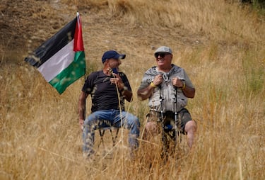 La protesta pro Palestina se ha podido ver antes del inicio de la etapa.