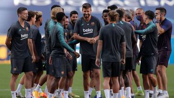 El optimismo rein&oacute; en la sesi&oacute;n preparatoria del equipo blaugrana en el Estadio da Luz de Lisboa.