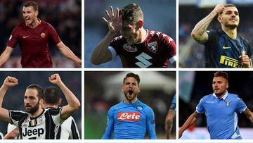 Dzeko, Belotti, Icardi, Higua¨ªn, Mertens e Immobile.