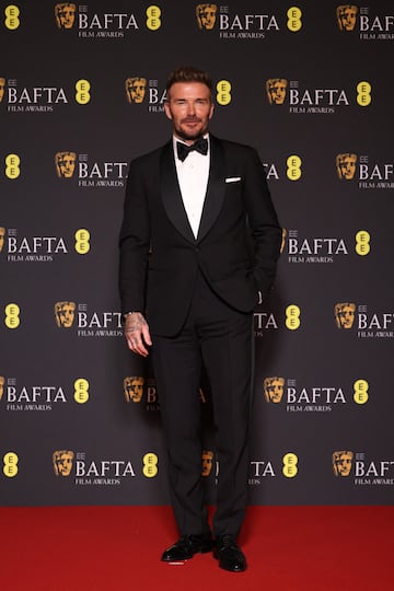 David Beckham durante la alfombra roja de los Premios BAFTA 2024 celebrados en el Royal Festival Hall del Southbank Centre de Londres. 