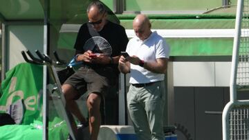 Sebastián Ceria y Manolo Higuera, del Racing.