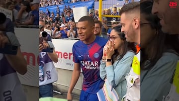 El gran gesto de Mbappé a una aficionada que lesionó con un balonazo