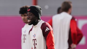 Alphonso Davies, durante un entrenamiento con el Bayern de Múnich.