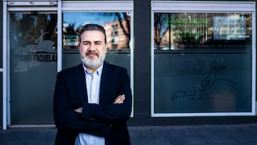 Miguel Galán, presidente de la Escuela Nacional de Entrenadores de Fútbol de España (CENAFE), en la sede, en Getafe.