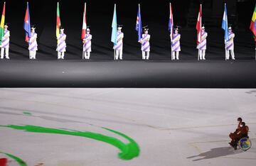 Atletas de Guinea durante la ceremonia. 