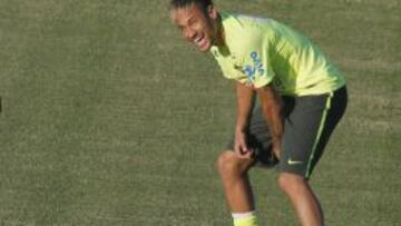 Neymar, durante el entrenamiento