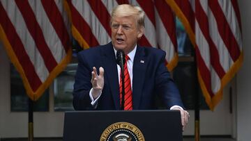 Donald Trump en el Rose Garden de la Casa Blanca en Washington, DC. Mayo 11, 2020. 