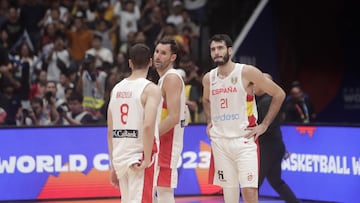 Jakarta (Indonesia), 16/08/2023.- Spain team player reacts after the FIBA Basketball World Cup 2023 group stage second round match between Spain and Canada in Jakarta, Indonesia, 03 September 2023. (Baloncesto, España) EFE/EPA/ADI WEDA
