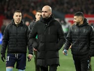 Claudio Giráldez, entrenador del Celta, en el estadio del Estrella Roja de Belgrado.