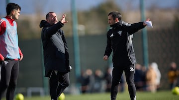Alain Arroyo y Muneta, durante un entrenamiento del Mirandés.
