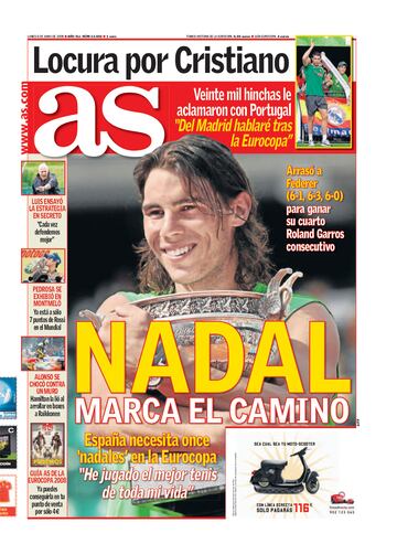 Rafa Nadal a través de las portadas de As