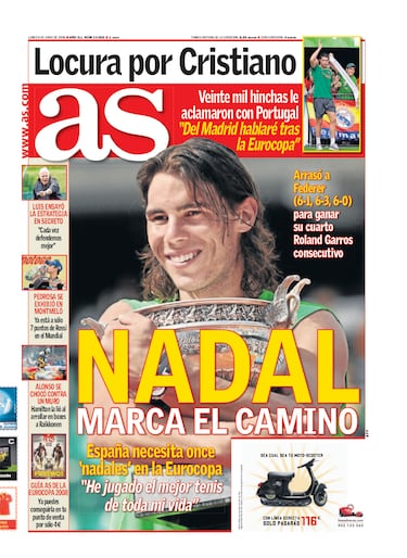 Rafa Nadal a través de las portadas de As