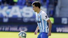 Juankar, durante un partido en La Rosaleda.