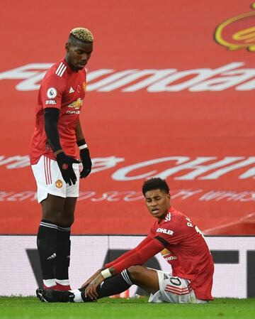 Paul Pogba y Marcus Rashford en un momento de la derrota del United ante el Arsenal (0-1).