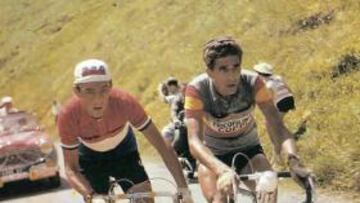 <b>DOS COLOSOS. </b>Charly Gaul (izquierda) y Bahamontes, en la etapa de Grenoble que decidió el Tour 59.