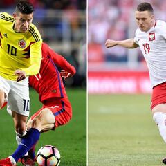James vs Zielinski ¿Diferentes los '10' de Colombia y Polonia?