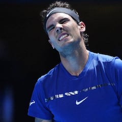 Un Nadal dolorido de su rodilla pierde con Goffin y se retira