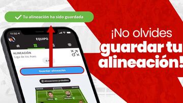 ¡Acuérdate de guardar tu alineación en Biwenger!