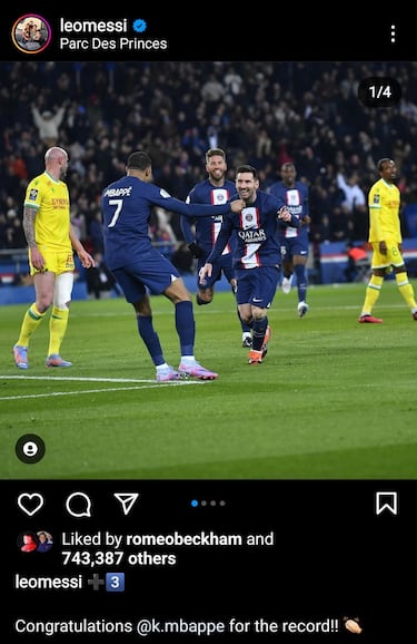 Messi y Mbappé se miman