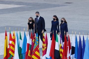 La familia Real llegando al Homenaje por las víctimas de la Covid-19