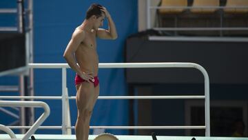 Rommel Pachecho antes de un clavado en Río 2016