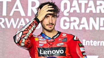 Bagnaia, en el podio de Qatar.