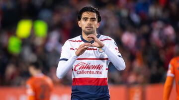     Ricardo Marin celebrates goal 1-2 of Guadalajara during the round one first leg match between Forge FC and Guadalajara as part of the CONCACAF Champions Cup 2024 at Tim Hortons Field Stadium on February 07, 2024 in Hamilton, Ontario, Canada.