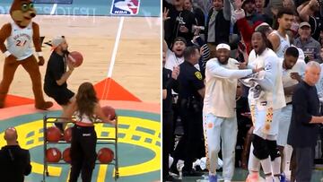 Fan stuns Hawks and Spurs players by sinking half-court shot and winning $10,000