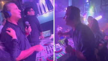 Alfredo Adame muestra sus habilidades como DJ