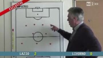 La Rai2 entrevistó a Ancelotti en su despacho.