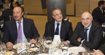 Florentino Pérez y Pablo Laso y Rafael Benítez.