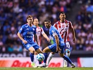 during the 10th round match between Cruz Azul and Guadalajara as part of the Liga BBVA MX Varonil, Torneo Clausura 2026 at Cuauhtemoc Stadium, on February 21, 2026 in Puebla, Mexico.