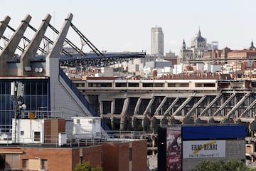 Demolition work commences on the Vicente Calderon ground.