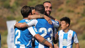 Darder celebra el primer gol del Espanyol.